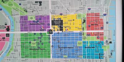 Zemljevid centru mesta Philadelphia