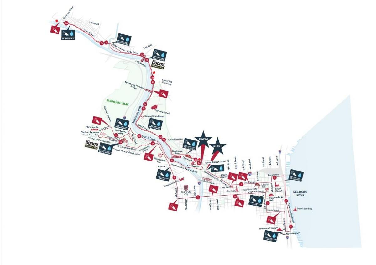 Philadelphia maraton zemljevid 2015