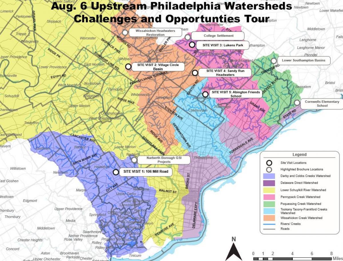 zemljevid Philadelphia predmestje