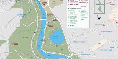 Zemljevid fairmount park Philadelphia