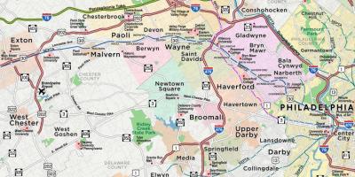 Zemljevid glavna linija Philadelphia