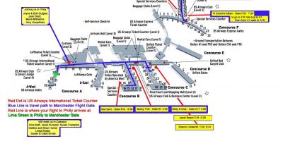 Zemljevid Philadelphia letališče