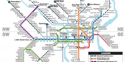 Metro zemljevid Philadelphia