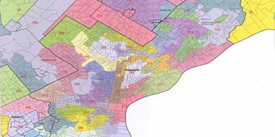 Philadelphia sveta okrožno zemljevid