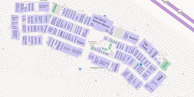 Zemljevid Philadelphia premium trgovinah
