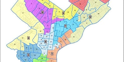 Zemljevid Philly območju